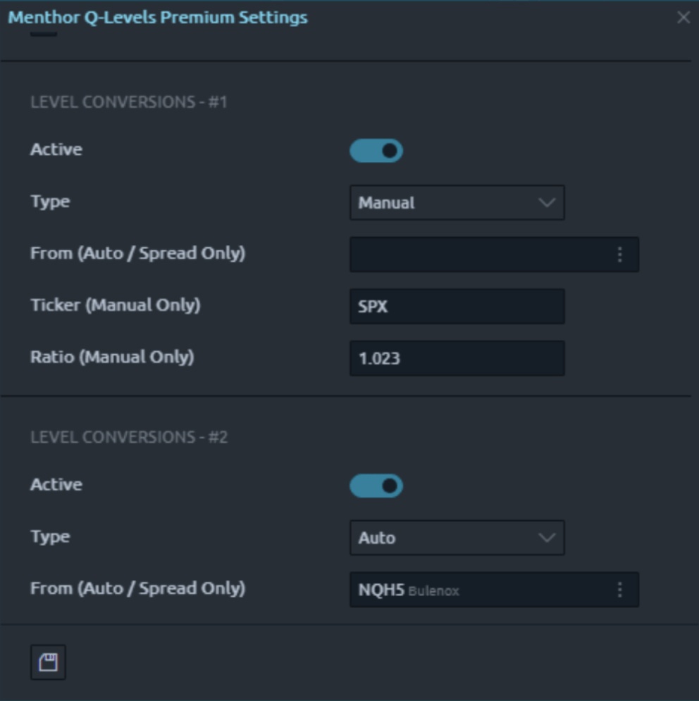 Levels Conversion Quantower