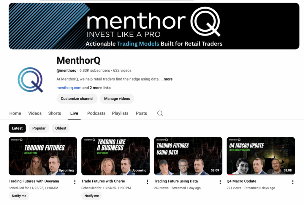 MenthorQ Live Sessions - Live Events